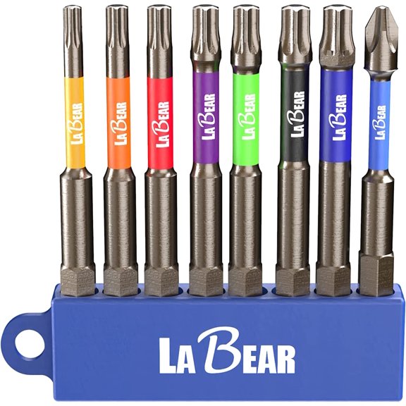 CHE-- 8PCS Long torx bit set, Magnetic torx bit set, Power Torsion Bit Set 2.95" Long T10 - T40 Star & Phillips PH2, Magnetic, 1/4" Hex Shank