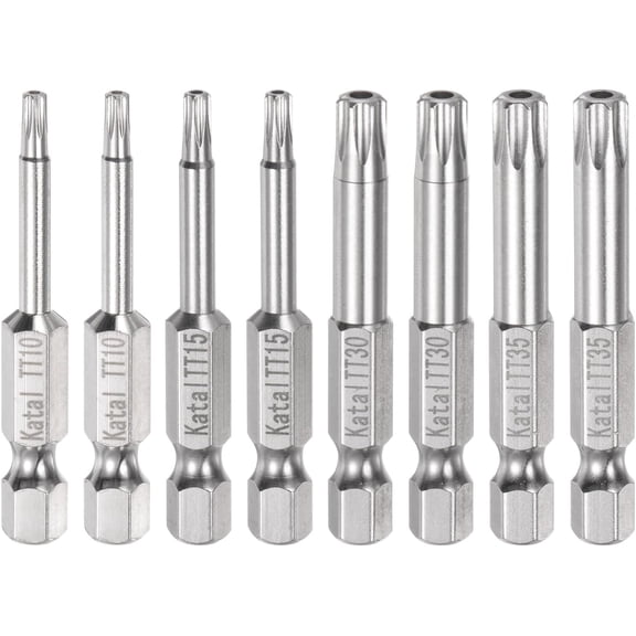 CHE-8pcs TT10-TT35 Star 7 Point Screwdriver Bit 1/4" Hex Shank 2" Length Magnetic Security Torx Screw Driver Power Tool