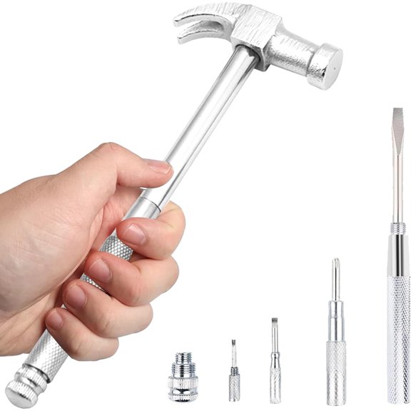 CHE-Claw Hammers 6 in 1 Metal Hammer a reliable set of tools for basic home maintenanceMultifunctional Camping Hammer Set Screwdriver Mini Hammer with Screwdriver Hammers Hand Tools