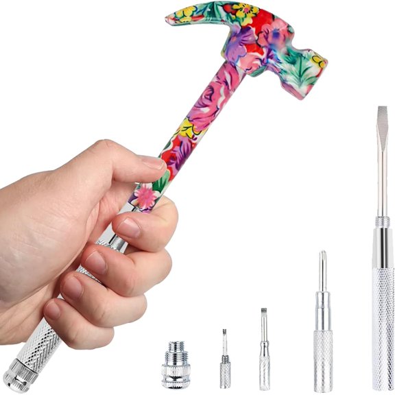 CHE-Claw Hammers 6 in 1 Metal Hammer a reliable set of tools for basic home maintenanceMultifunctional Camping Hammer Set Screwdriver Small Mini Hammer with Screwdriver Hammers Hand Tools