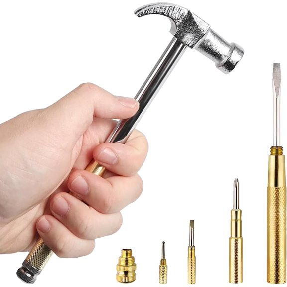 CHE-Claw Hammers 6 in 1 Metal Hammer a reliable set of tools for basic home maintenanceMultifunctional Camping Hammer Set Screwdriver Small Mini Hammer with Screwdriver Hammers Hand Tools
