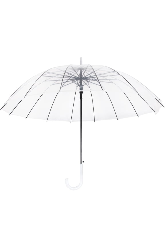 CHE-Clear Umbrella for Rain Wedding 16 Ribs Big Size Windproof Auto Open See Through Travel Essentials