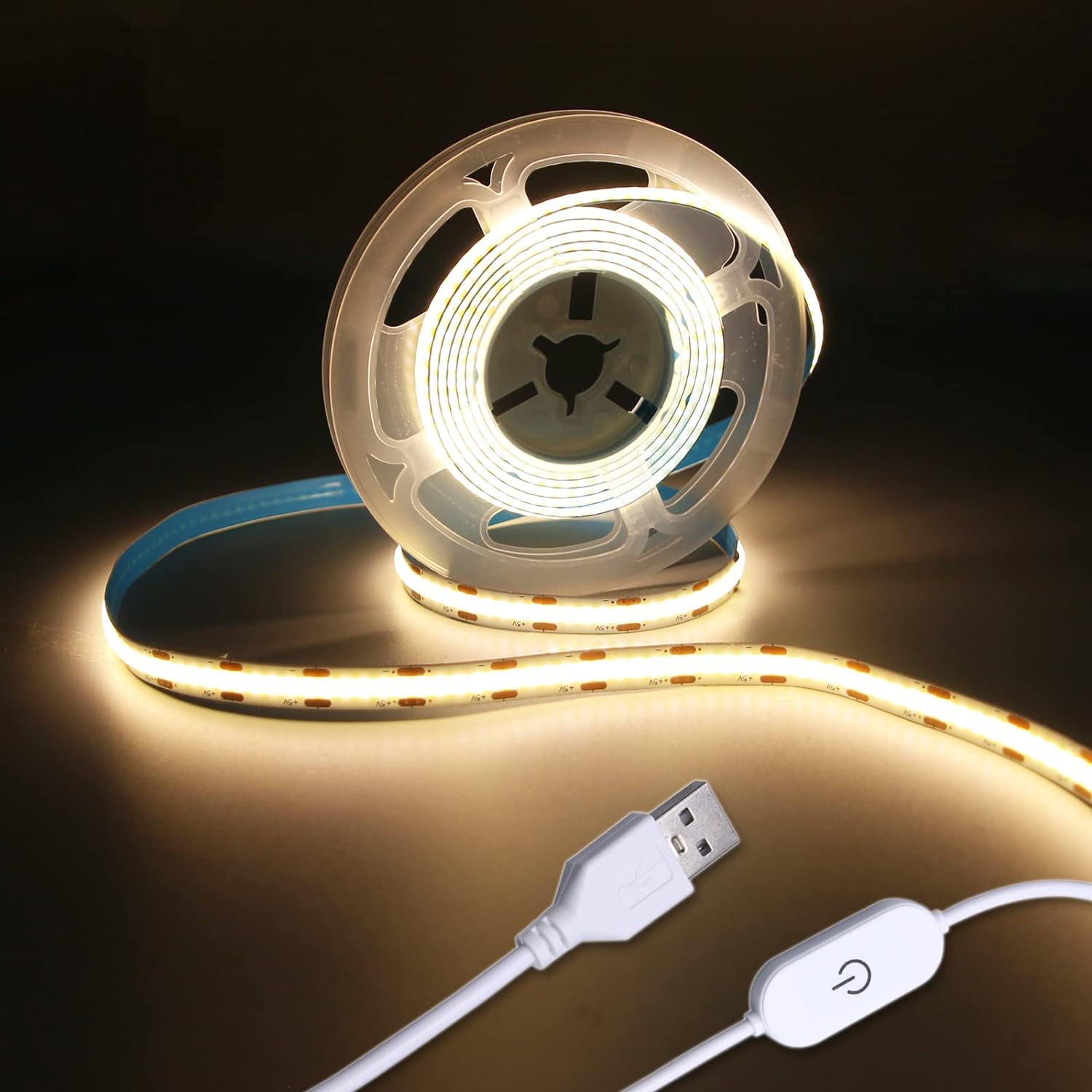 CHE-Led Strip Lights 5V USB 6.56ft/2m 640 LEDs Touch stepless Dimmable ...