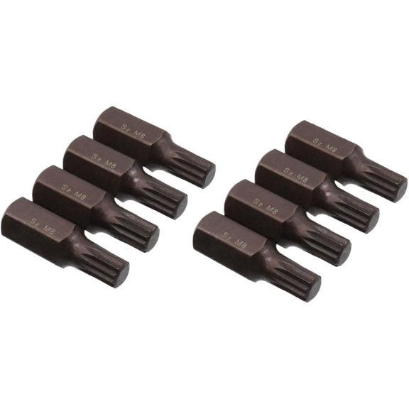 CHE-M8 Torx Screwdriver Bits 8mm 12 Point Spline Head Screw Driver Bit with 25/64" Hex Shank -8pcs