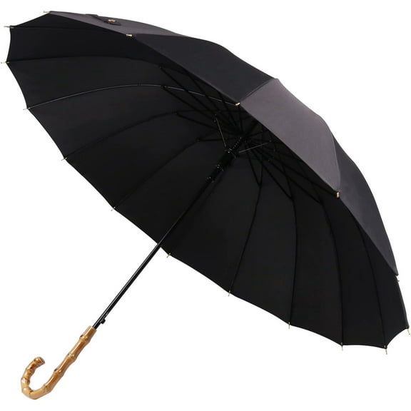 CHE-Manual Open & Close Umbrella with 16 Ribs - Durable, Strong, 210T Fiber, Waterproof, Windproof for Sports