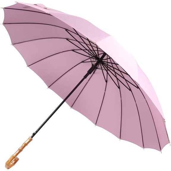 CHE-Manual Open & Close Umbrella with 16 Ribs - Durable, Strong, 210T Fiber, Waterproof, Windproof for Sports