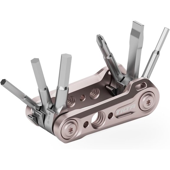 CHE-Multi-Functional Mini Tool Kit | Features Allen Keys and Screw Drivers | Compact & Lightweight | Compatible with Most Cages & Camera Systems (Smokey Pink) TA-MMT-SP