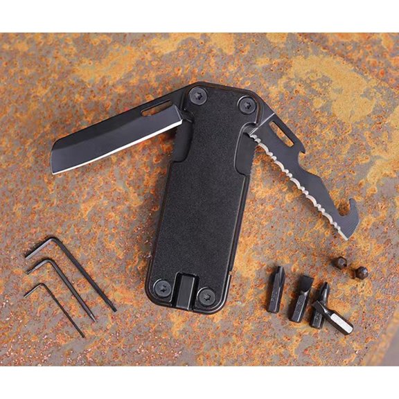 CHE-Multitool Pocket Knife  Compact All-in-One Tool with Utility Knife, Screwdriver, Bottle Opener, EDC Multipurpose Repair Tool