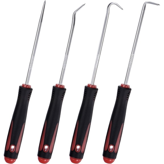 CHE-O-Ring Pick and Hooks 4in1 Set 165mm Oil Seal Gasket Precision Screwdriver Puller Remover Tool, Red