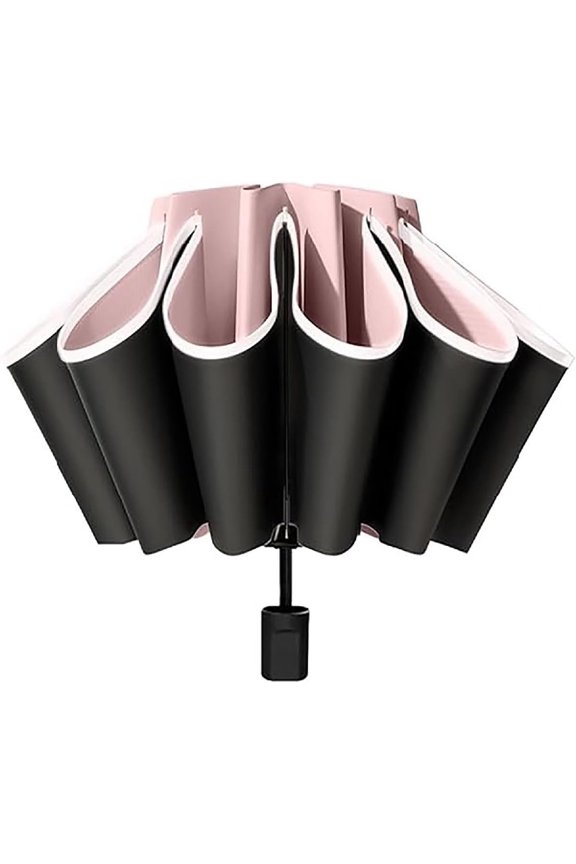 CHE-Pink Automatic Umbrella  One-Touch Open/Close, 8-Rib Windproof, Double-Sided Waterproof, Durable Fiberglass Construction