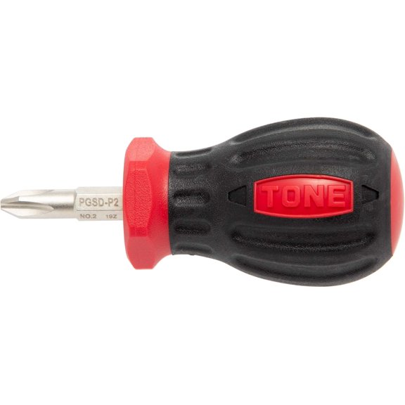 CHE-Power Grip Stubby Screwdriver PGSD-P2 Red (+) No.2