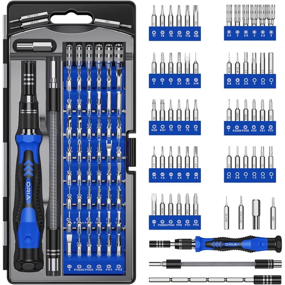 CHE-Precision Screwdriver Set, 61 in 1 Small Screwdriver Set with 57 Precision Bits, Portable Repair Tool Kit, Magnetic Screw Driver Kit with Extension Rod for Smartphone, PC, Watch,Toys, Blue