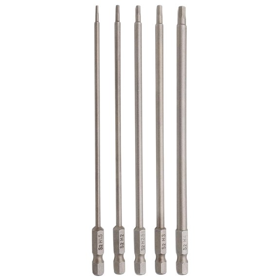 CHE-RC Hex Bit 6 Inch Power Bits 1.5mm 2.0mm 2.5mm 3.0mm 4mm Hex Head Allen Wrench Drill Bit Set for Screwdrivers Electric Screwgun/Power Drill