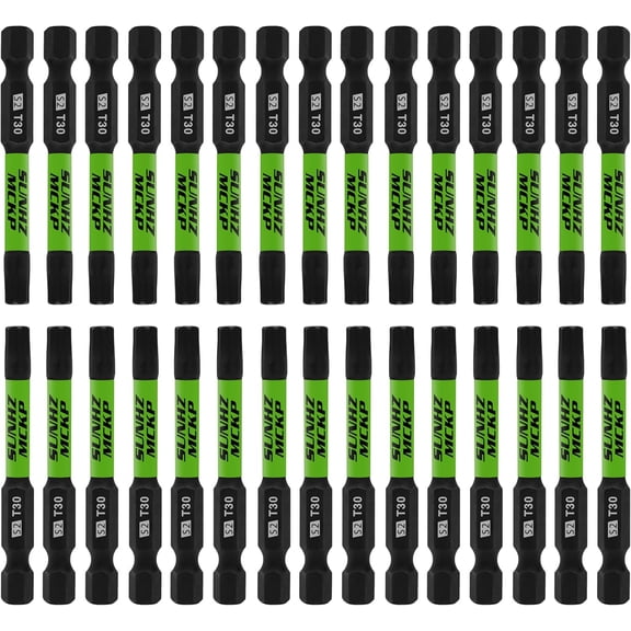 CHE-SUNHZMCKP Impact Torx Bits Set T30, 30 Pack Security Screwdriver Bit Set, S2 Alloy Steel Tamper Resistant Star Bits with 1/4 Hex-Shank, CNC Machined Tips Power Bits with Storage Box