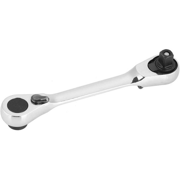 CHE-Socket Ratchet, 1/4 Inch Mini Screwdriver Hex Wrench 72-Tooth Reversible Drive Ratchet Spanner for Factory Car Repair Maintenance Workshop(130mm)