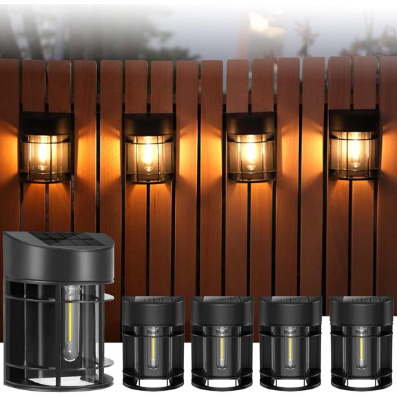 CHE-Solar Fence Lights, Upgrade Solar Deck Lights, Waterproof Solar Outdoor Lights for Wall Yard Post,Steps, Easy-to-Install