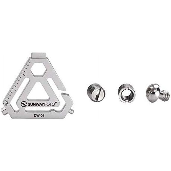CHE-Sunwayfoto DW-01T Triangular Tool 2.5mm / 4mm Hex/Allen Wrench Screwdriver Multi-Tool Tool Set Kit inc 1/4" to 3/8" Bushing Adapters Triangle