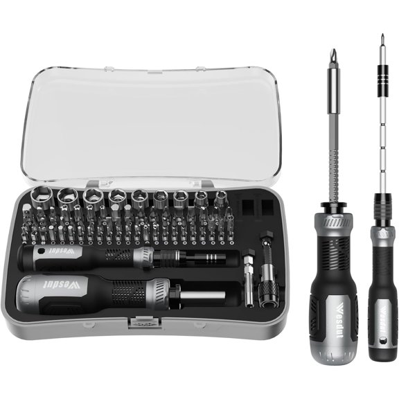 CHE-[Super Durable] 77in1 Screwdriver Set, Include 46in1 Precision Screwdriver and 23in1 1/4 Inch Nut Driver, Flat Head, Torx, Hex, Square, Repair Kit, Man Gift Screw Driver
