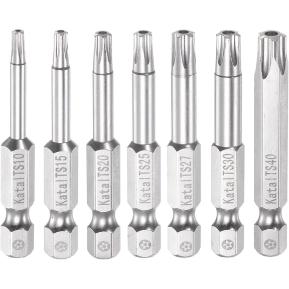 CHE-T10-T40 Star 5 Point Screwdriver Bit Set 1/4" Hex Shank 2" Length Magnetic Security Torx Head Screw Driver Power Tool