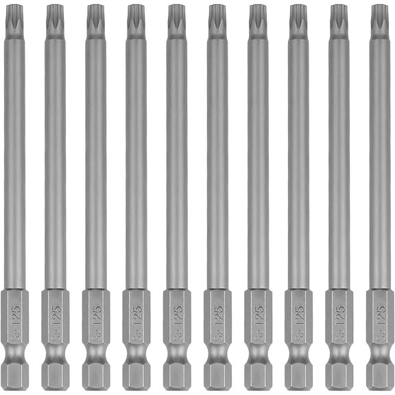 CHE-T25 Security Torx Bit Set, Tamper Proof Star Bits Set, Drill Bit Set, 10PCS, 1/4 inch Hex Shank, 4 Inch Length, S2 Alloy Steel, for Power Screwdriver Impact Driver, with Storage Case