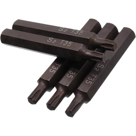 CHE-T35 Torx Screwdriver Bit Set 6 Point Star Bits 3" Length with Hex Shank Screw Driver Kit Tools -5pcs
