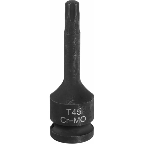 CHE-T45 Torx Bit Socket 1/2" Drive 6 Point Torx Star Screwdriver Socket Adapter CR-MO Steel Lengthen Impact Bit Sockets for Electric Ratchet Wrenches Fastening Screws