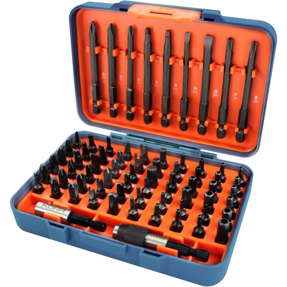 CHE-Tools KIBPP022 71pc Security Bit Set Phillips, Square Recess, Slotted, Pozi Lock, Torx, Torx Tamper, Hex Tamper, Tri-Wing, Spanner, Torq-set, Clutch, Spline Specialty Driver Bits