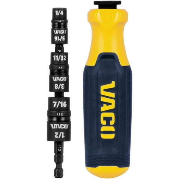 CHE-VAC1070 Impact Driver, 7-in-1 SAE Multi-Bit Impact Flip Socket with Handle, 6 Easy-to-Identify Hex Driver Sizes and 1/4-Inch Bit Holder