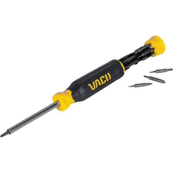 CHE-VAC1273 Precision Screwdriver Set, Magnetic 27-in-1 Multi-Bit Screwdriver, 13 Double-Ended Bits and 3.5 mm Nut Driver, On-Board Storage