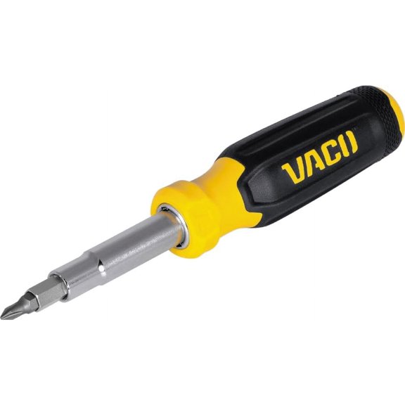 CHE-VACO VAC1110 11-in-1 Multi-Bit Screwdriver Set, 8 Phillips, Slotted, Square, Torx Screwdriver Tips and 3 Nut Driver Sizes, Comfort Grip Handle