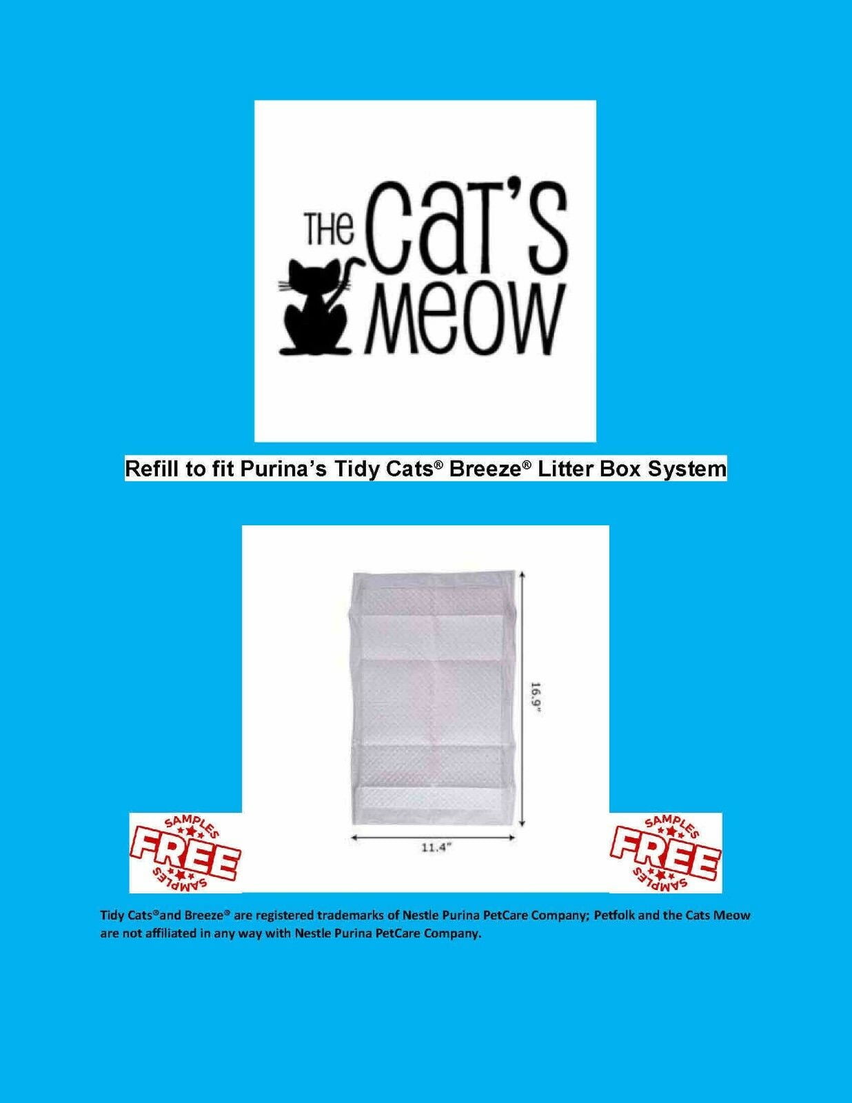 CHEAP NEW 40 The Cats Meow Generic Breeze Litter Box Pads Baking Soda Infused