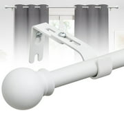 CHEASYOU White Curatin Rod Set for Windows, 5/8 Heavy Duty Metal Curtain Rod with Bracket, 28-130 inch
