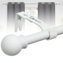 CHEASYOU White Curatin Rod Set for Windows, 5/8 Heavy Duty Metal Curtain Rod with Bracket, 28-50 inch