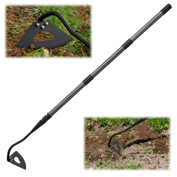 CHEASYOU 55 inch Garden Hoe, Long Handle Garden Tool and Sturdy Blade for Digging, Weeding