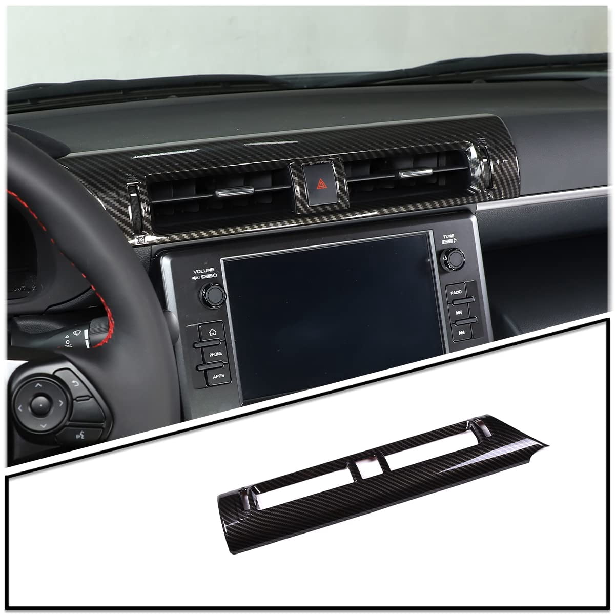 ABS Red Inner Dashboard Frame Panel Cover Trim For Honda