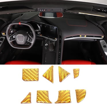 Real 3D Carbon Fiber Door Sill Guards For Corvette C8 (2020-2023) - Red, Scratch Protection & Interior Upgrade