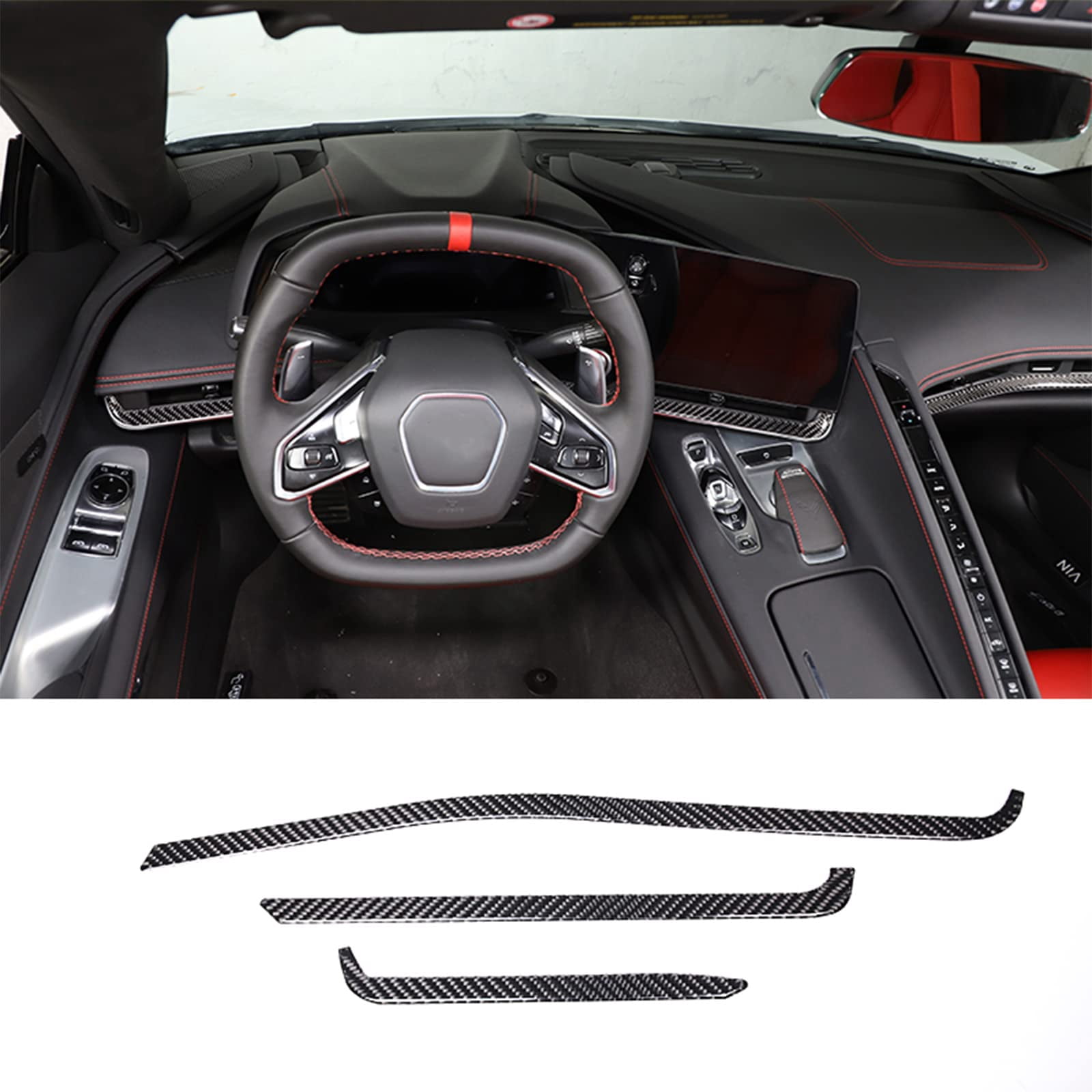 JOGON Carbon Fiber Center Console Dashboard Panel – Corvette C8 Stingray Z51 Z06 2020-2024