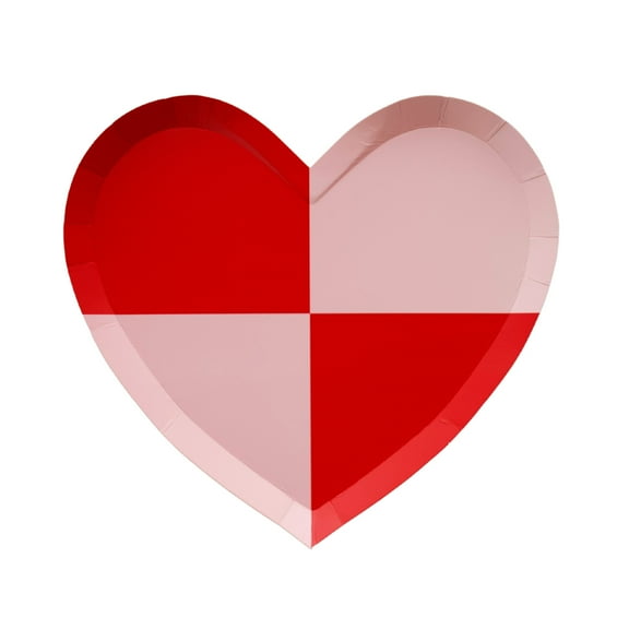 Check Mate Heart Shaped Plates - 8ct