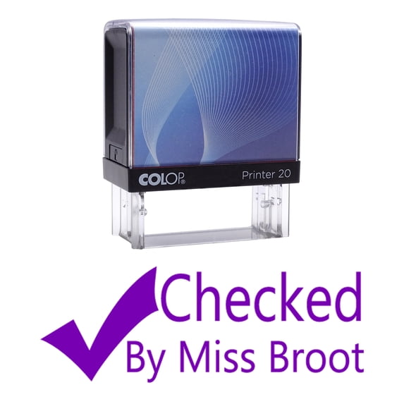 CHECKED Custom Colop Personalized Teachers Stamp Self Inking Rubber P20 Mini Stamper