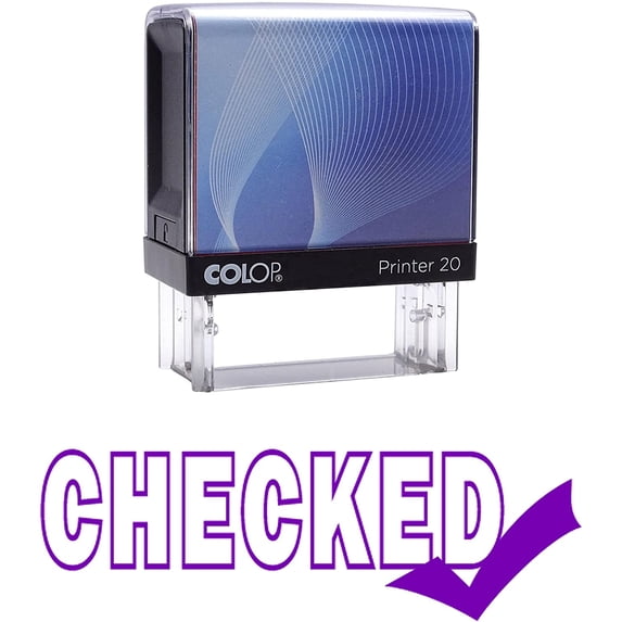 CHECKED Self Inking Rubber Stamp Custom Colop Office Stationary P20 Mini Stamper