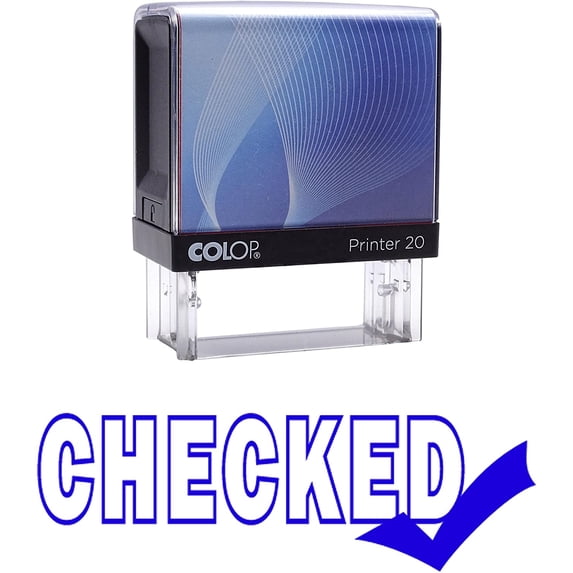 CHECKED Self Inking Rubber Stamp Custom Colop Office Stationary P20 Mini Stamper
