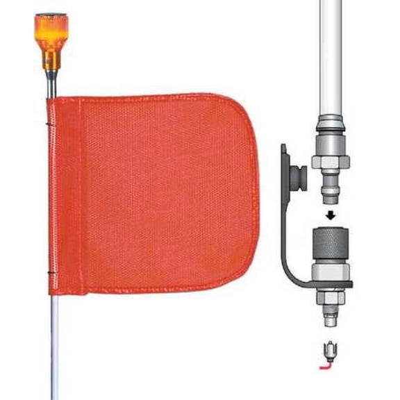 CHECKERS INDUSTRIAL PROD INC FS8L-QD-O Warning Whip,8 ft.,Includes Flag