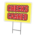 thumbnail image 1 of CHECKS CASHED 18"x24" Yard Sign & Stake | Advertise Your Business | Stake Included Image On Front Only | Made in The USA, 1 of 3