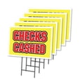 thumbnail image 1 of CHECKS CASHED 5 Pack Of 18" x 24" Yard Sign & Stake | Advertise Your Business | Stake Included Image On Both Sides | Made in The USA, 1 of 3
