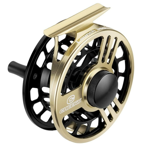 CHEEKY FISHING Launch 350 Gold/Black Fly Reel (C-LAU-350-RGB)