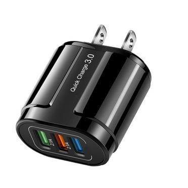 CHEEPUM 3 Port 2A Charging USB Hub Wall-mounted Charger Power Adapter Plug C Plug Fast Charger And Cord 25 Fast Charger