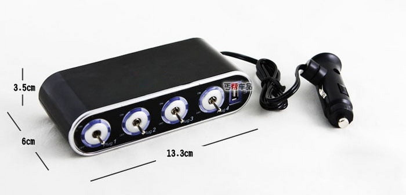 CHEEPUM 4 Way USB Car Socket Splitter 12V/24V Charger Adapter Plug in ...