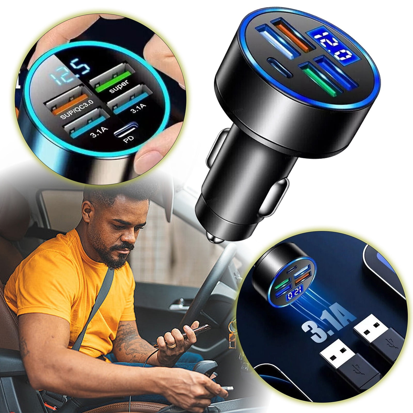 CHEEPUM Car Air Conditioner Extender "Experience Fast Charging 5USB PD