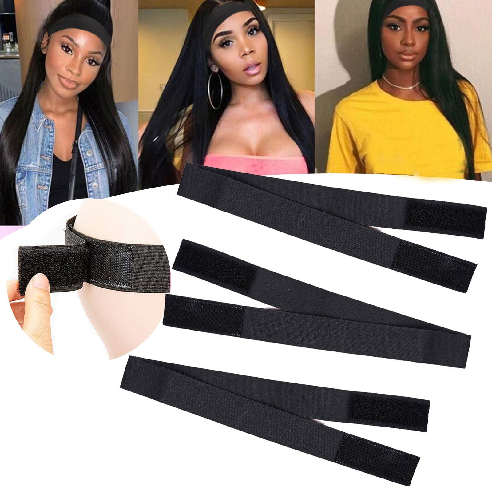 CHEEPUM Clip in Hair Extensions Light Elastic Band For Lace Frontal