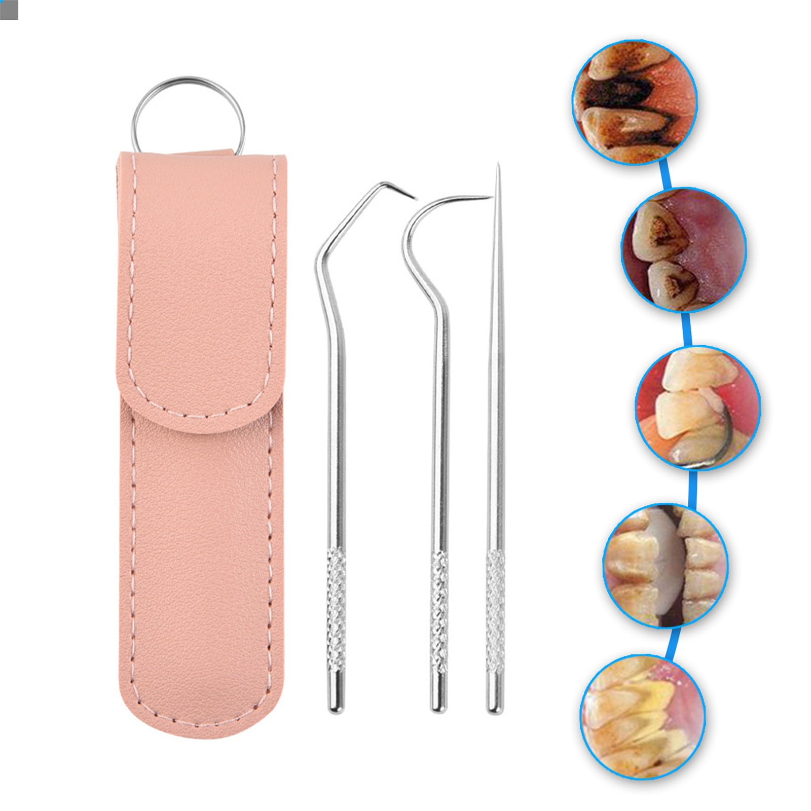 CHEEPUM Kids Ear Wax Drops Oral Crochet Care Tool Stainless Steel Toothpick Portable Teeth Stone